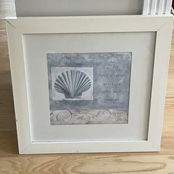 Seashell White Framed Picture Print 