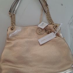 MICHAEL  KORS
Large Metallic Leather Shoulder Bag