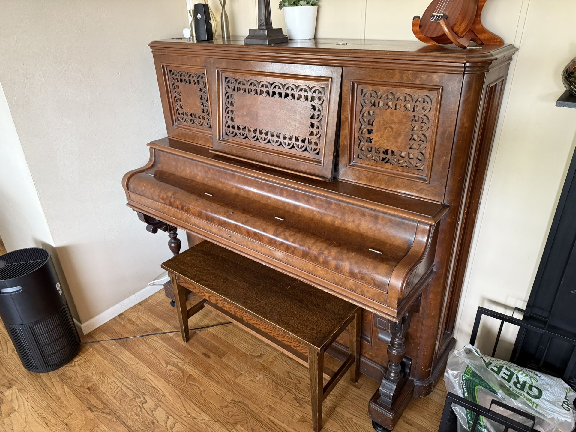 Antique Emerson Piano And Bench