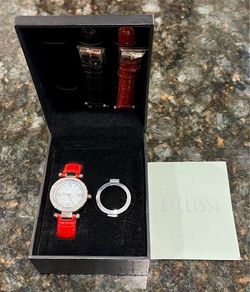 Ecclissi Women's Watch Sterling Set with Interchangeable Straps