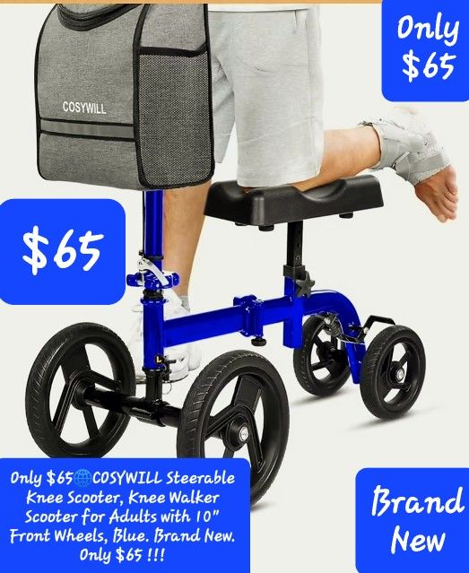 $65🌐Knee Walker Scooter for Adults with 10" Front Wheels, Blue. Brand New. Only $65 !!!
