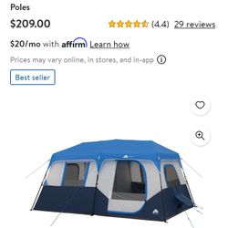Ozark Trail 8 Person Cabin Tent With Lights