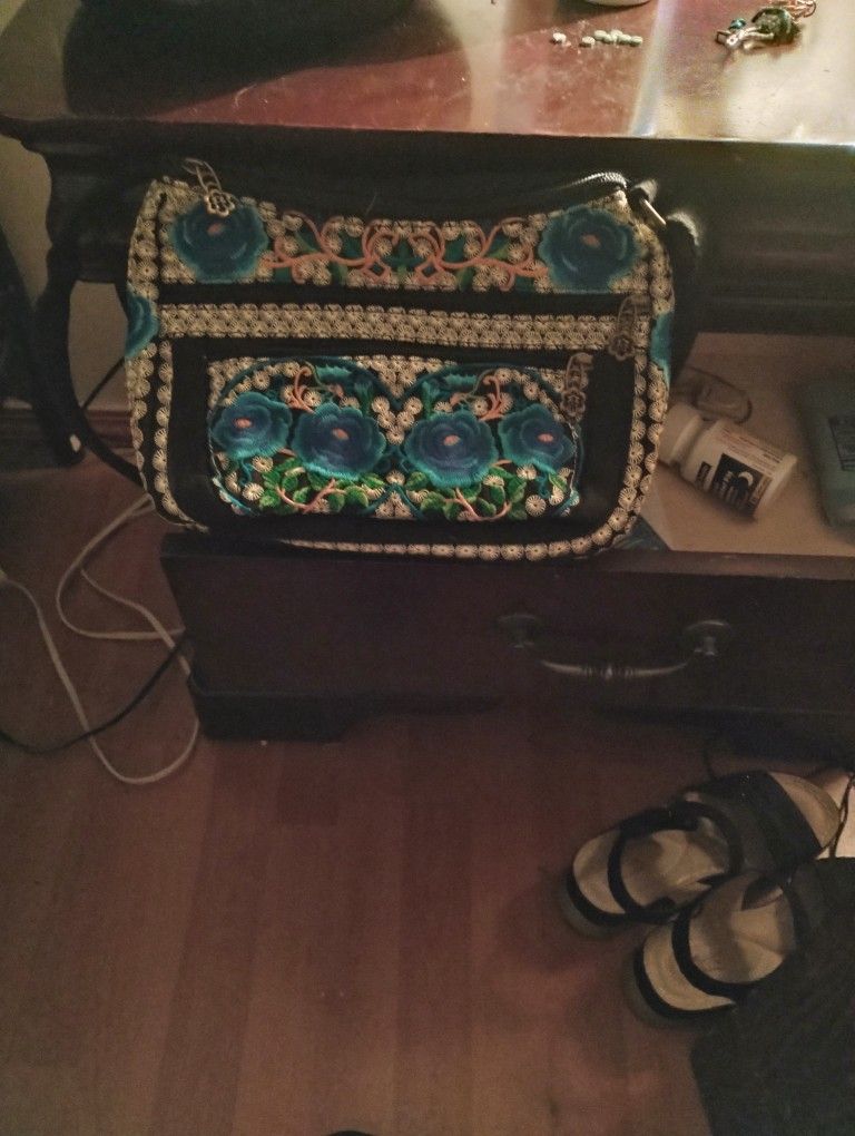 Blue Flower Purse