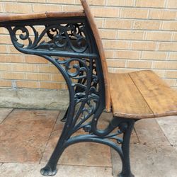 Antique Cast Iron School Desk