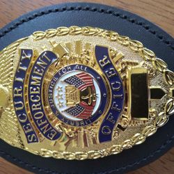 Professional Security Enforcement Officer Gold Metal Badge 