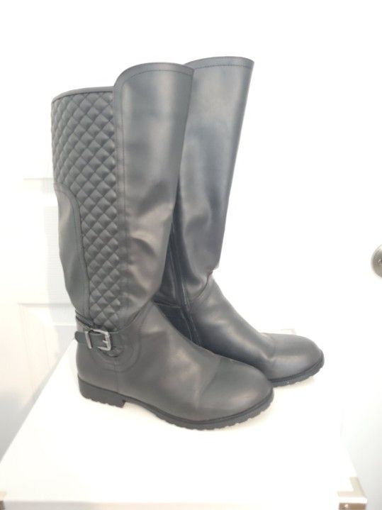 Lane Braynt Black Faux Leather Boots 8w