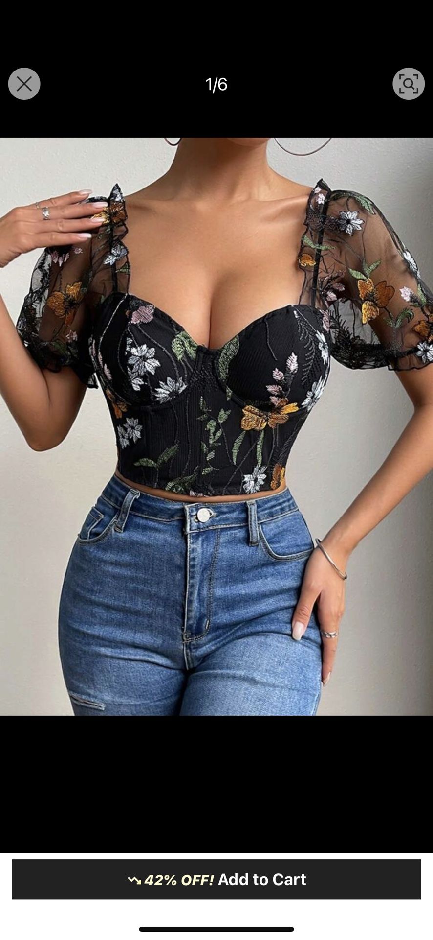 NEW corset flower top- size L