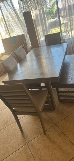 Table 4 chairs and bench