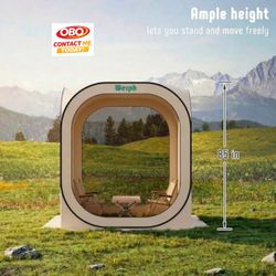 New Open Box Werph 6' x 6' Pop Up Screen Tent, ST006K Mosquito Net Gazebo, Beige