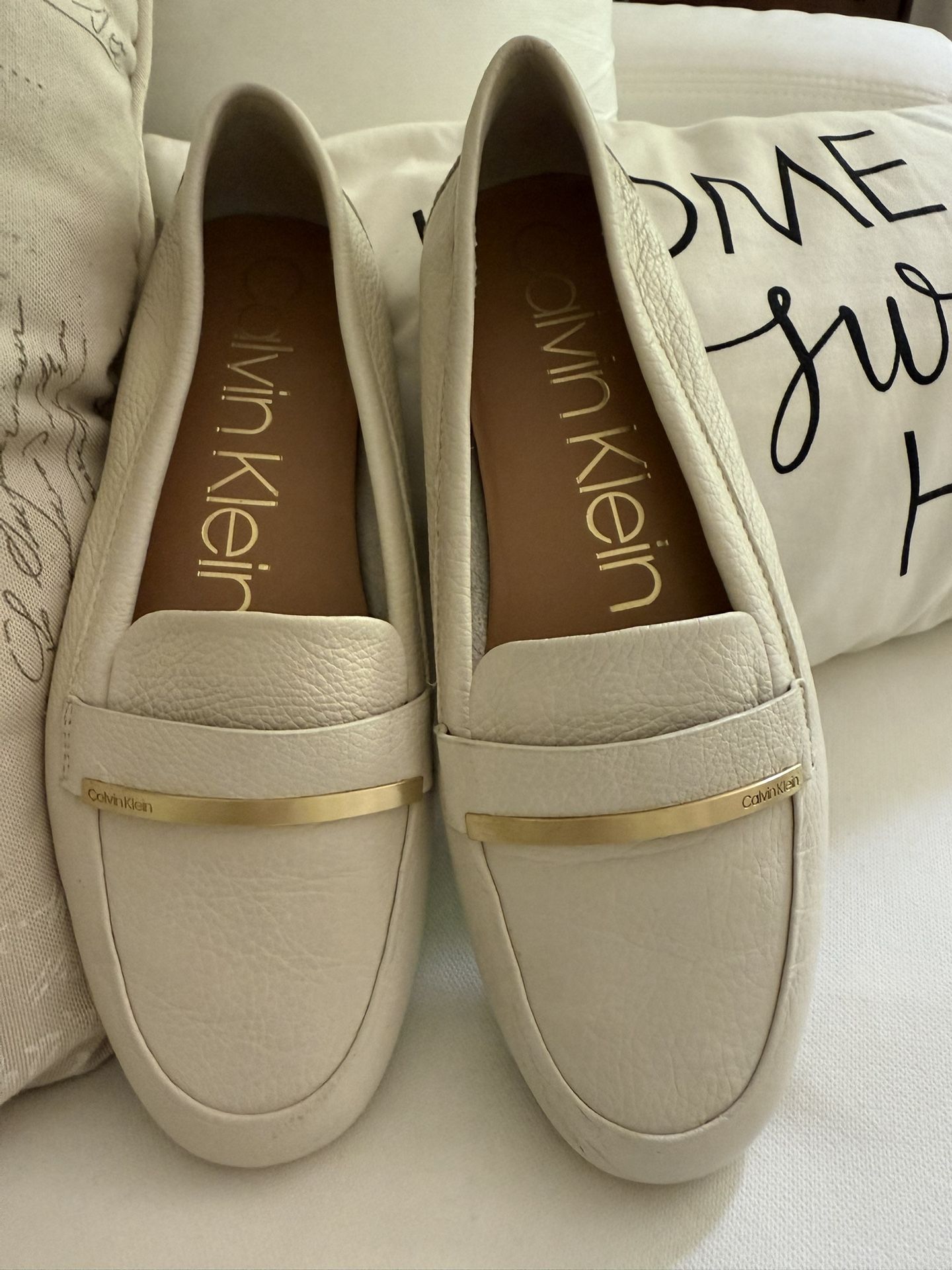 CALVIN KLEIN - Cream - Buttery soft Leather Loafers
