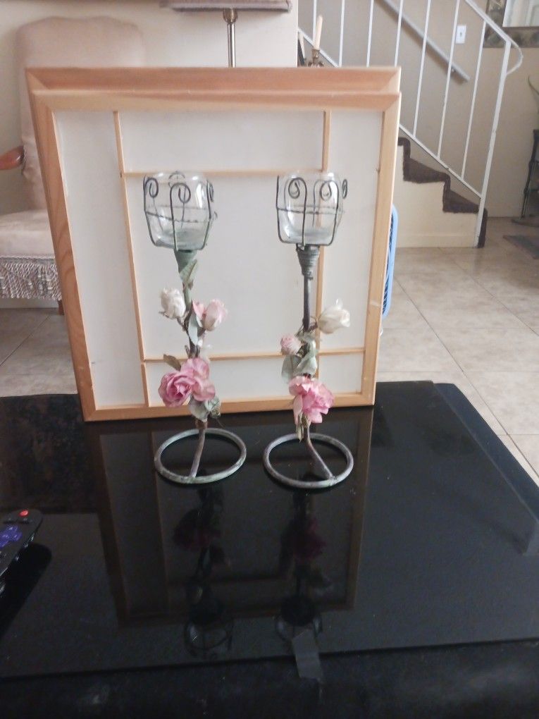 Romantic Farm House 2 Candle Holders