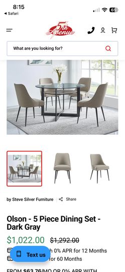 Olsen Glass top And Deep Brown Wooden With Fabric Chair