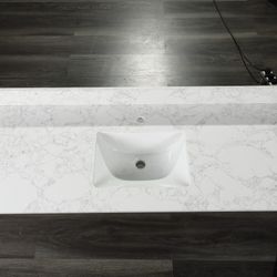 New 60" Quartz Single Vanity Top with Sink for Bathroom 