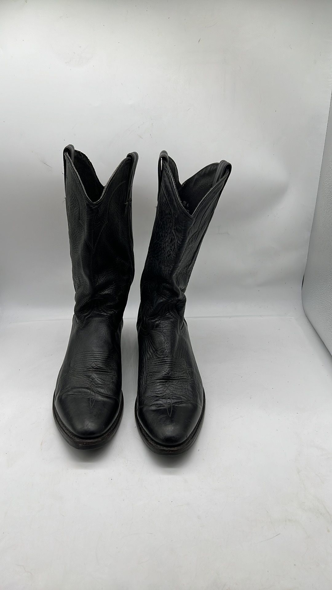 Abilene Men's 10.5 D Black Cowhide Leather Cowboy Western Boots #6401 made USA