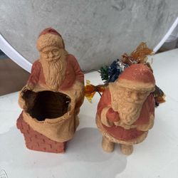 Pair of 1(contact info removed)’s Santa Claus Pressed Paper Paper Mache  PICK UP IN DEER PARK 77536