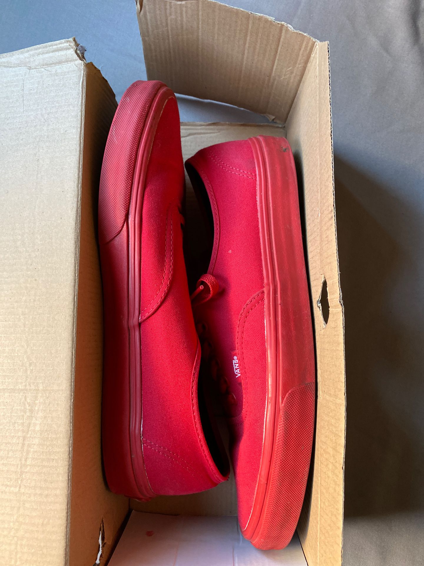 All red authentic vans size 11