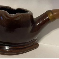 Vintage Ceramic Pipe Design Ashtray Import Japan