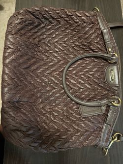 COACH 18634 MADISON QUILTED CHEVRON NYLON SATCHEL BAG 70th Anniversary