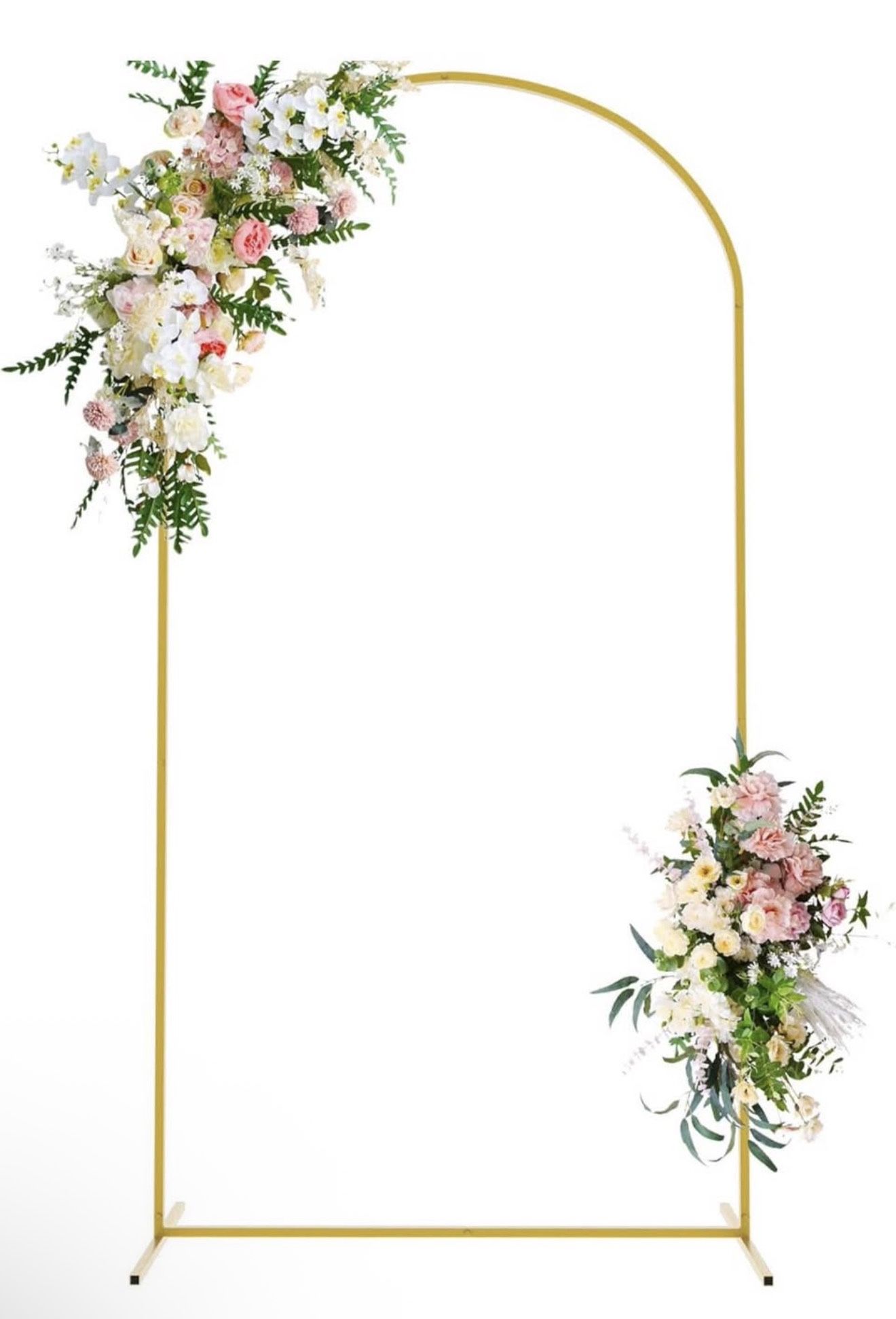 NEW 7.2 FT Wedding Arch Backdrop Stand, Gold Metal Arch Backdrop Stand for Wedding Ceremony Birthday