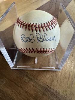 Autographed Bob Gibson baseball HOF