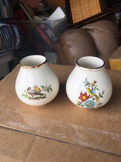 Crown Devon porcelain mini vases..