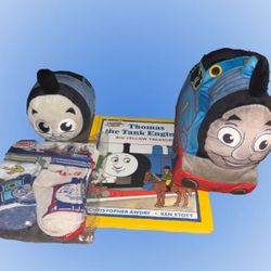 Thomas Train Bundle: 2 Plushes, 4 New Pairs Of Socks, Vintage Book