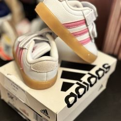 White, Pink And Aluminum Adidas