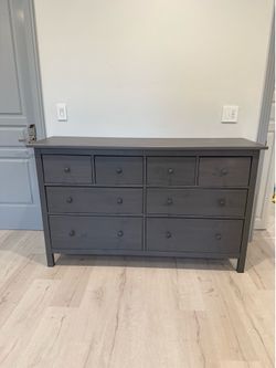 Grey wood dresser 8 drawers