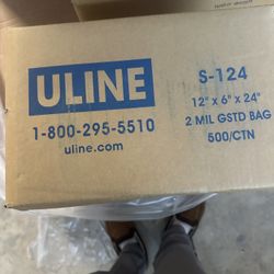 Uline Plastic Bags - Various Sizes.  New
