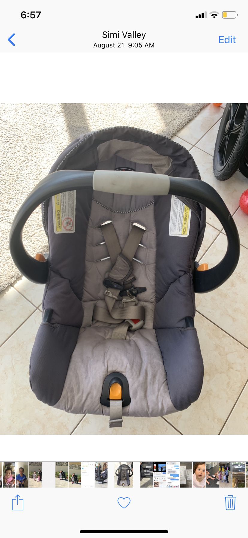 Chicco Carfit keyfit 30 car seat infant bought last year