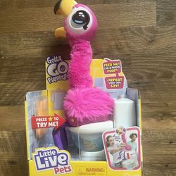 LITTLE LIVE PETS 26222 Gotta Go Flamingo Singing Wiggling and Pooping Plush Toy