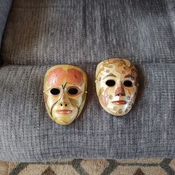 Heavy Metal Decorative Masks Overlayed With Ceramic