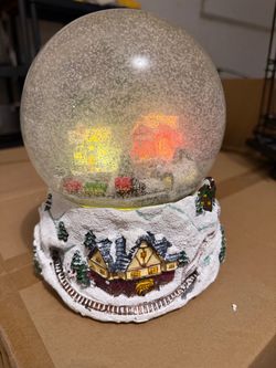 Christmas Village Train Snow Globe with Light