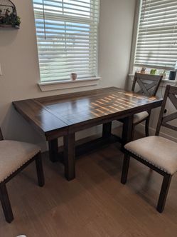 Dark Wood Dining Table with Chairs