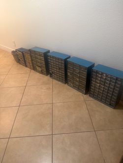 6 drawers bin cabinet with nuts screws and and small items