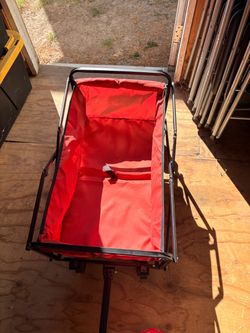 Red Folding Utility Wagon Cart – Collapsible Outdoor Wagon