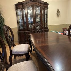 One Of A kind 8 Seat Antique Table And Chairs