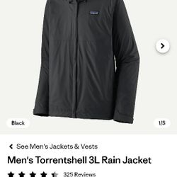 Patagonia Torrentshell 3L Rain Jacket — Size Small.