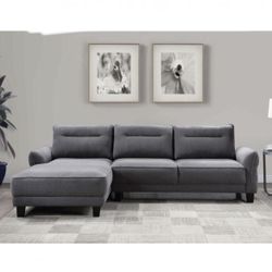 Teddy Fabric Grey Sectional Brand New In Box Firm Price $660