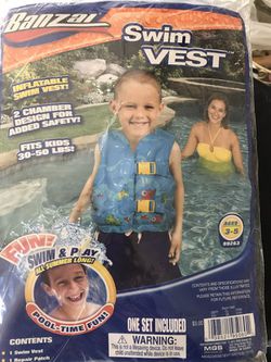 New inflatable swim vest (30-50lbs)