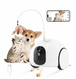 Smart Cat Camera With Treat Dispenser, Full House Mobile Monitoring Pet Feeder For Cats & Dogs Viewing, 2.4G Wifi Pet Camera With Phone App, 1080P Ful