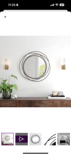 Metal Room Wall Mirror With Overlapping Circles