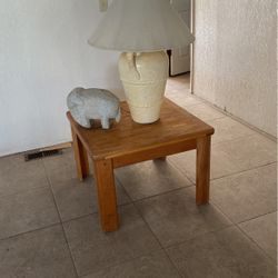 Table With Lamp And Statue 