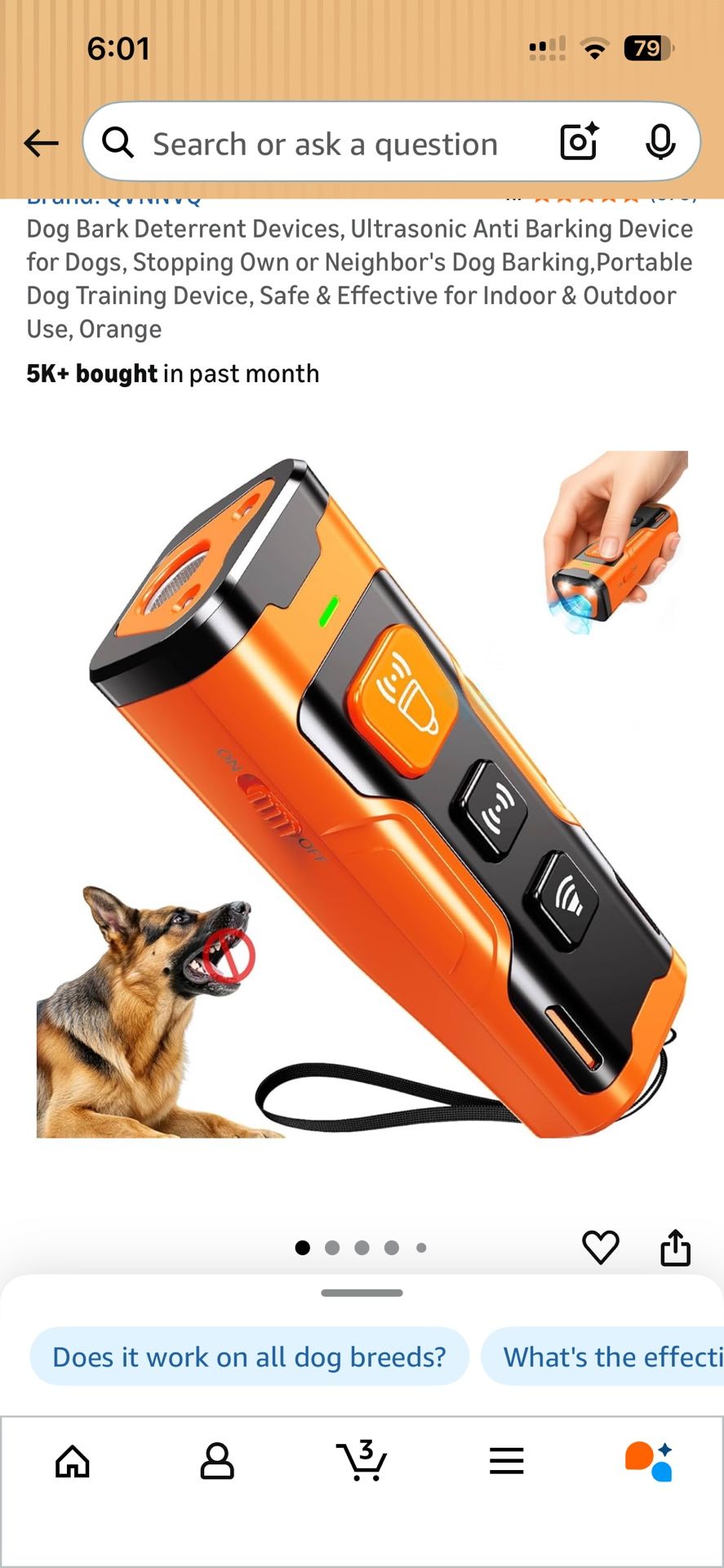 Dog Bark Deterrent Devices, Ultrasonic Anti Barking Device for Dogs, Stopping Own or Neighbor's Dog Barking,Portable Dog Training Device, Safe & Effec