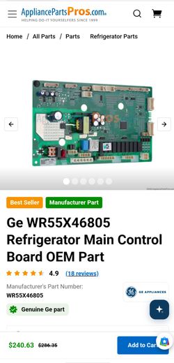 GE WR55X46805 refrigerator main control board OEM part