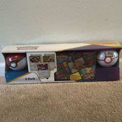 Costco Pokemon Collector Treasure Chest 3-Pack: 2 Poke Balls, Tin, Booster Packs