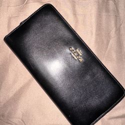 COACH Skinny Continental Leather Wallet