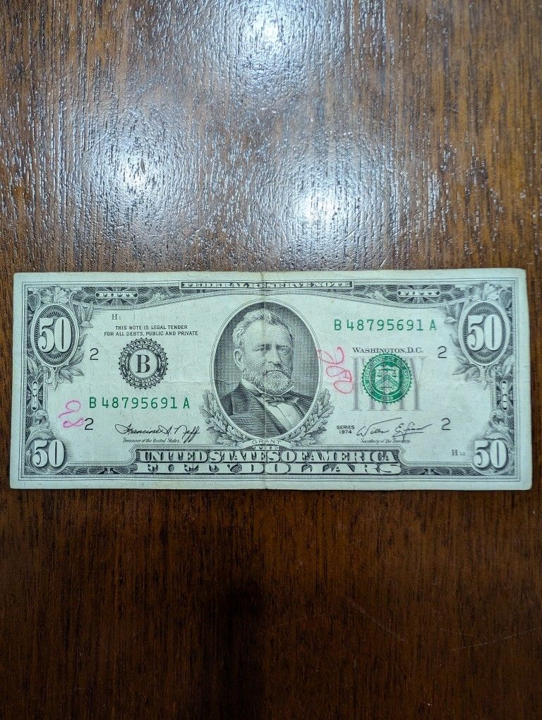 50 Dollar Bill Circulated Series 1974