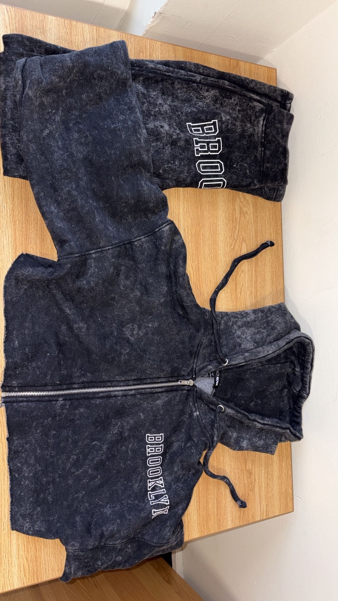 Black Acid Wash Brooklyn Sweatsuit 