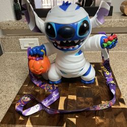 2025 Disney Parks Happy Halloween Stitch Mummy Popcorn Bucket Light Up GITD 🎃